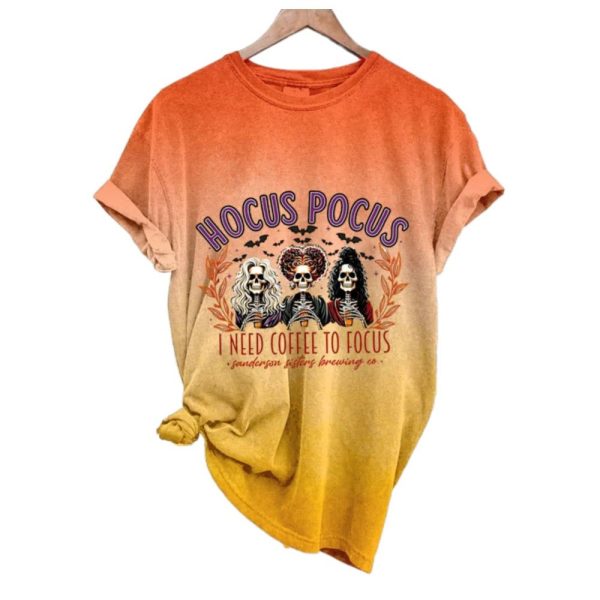 2025 Halloween Hocus Pocus I Need Coffee To Focus T Shirt 1 2