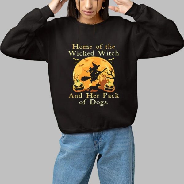 2025 Halloween Home Of The Wicked Witch And Her Pack Of Dog Shirt 1 1