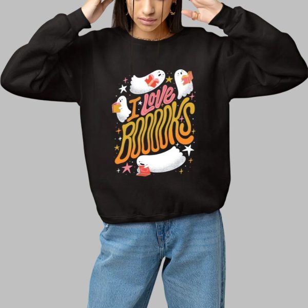2025 Halloween I Love Booooks Ghosts Shirt 1 1