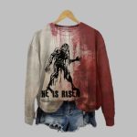 2025 Halloween Jesus He Is Risen Bloodstained Sweatshirt