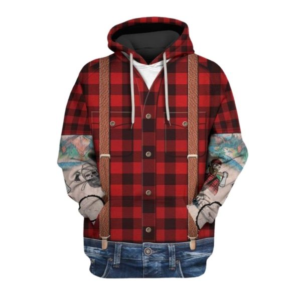 2025 Halloween Lumbersexual With Tattoo Sleeves Costume Hoodie 1 2