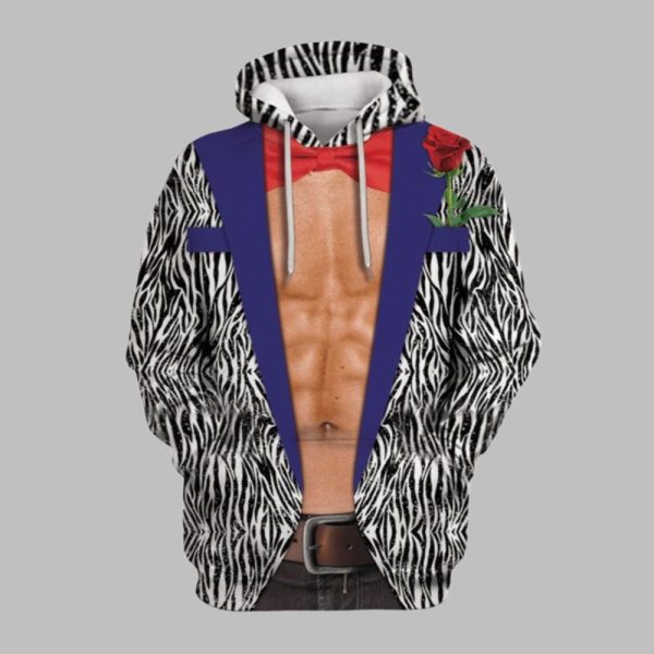 2025 Halloween Man Having Muscle With Red Necktie Costume Hoodie 1 1
