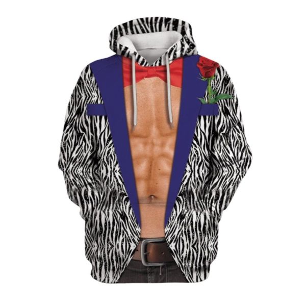 2025 Halloween Man Having Muscle With Red Necktie Costume Hoodie 1 2