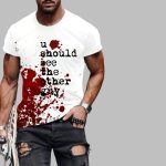 2025 Halloween Men's Bloodstain You Should See The Other Guy Print T-Shirt
