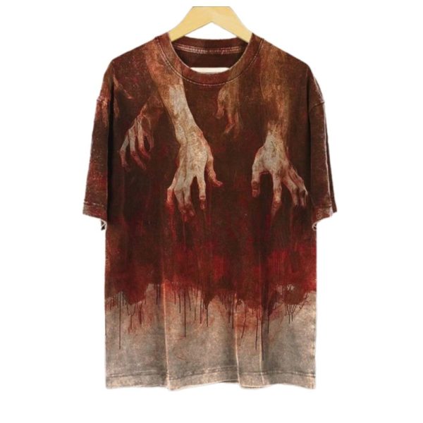 2025 Halloween Mens Bloody Ghost Hand Dark Halloween Print Sweatshirt 1 2