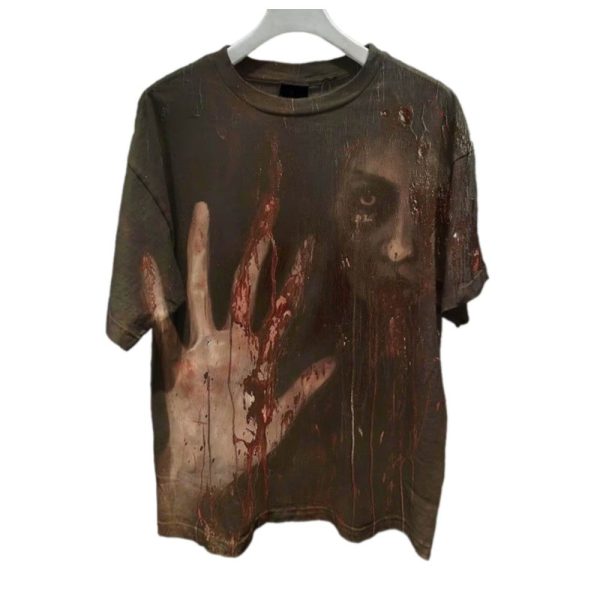 2025 Halloween Mens Bloody Ghost Hand Dark Halloween Print T Shirt 1 2