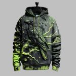 2025 Halloween Men's Gothic Dark Crow Halloween Printed Hoodie