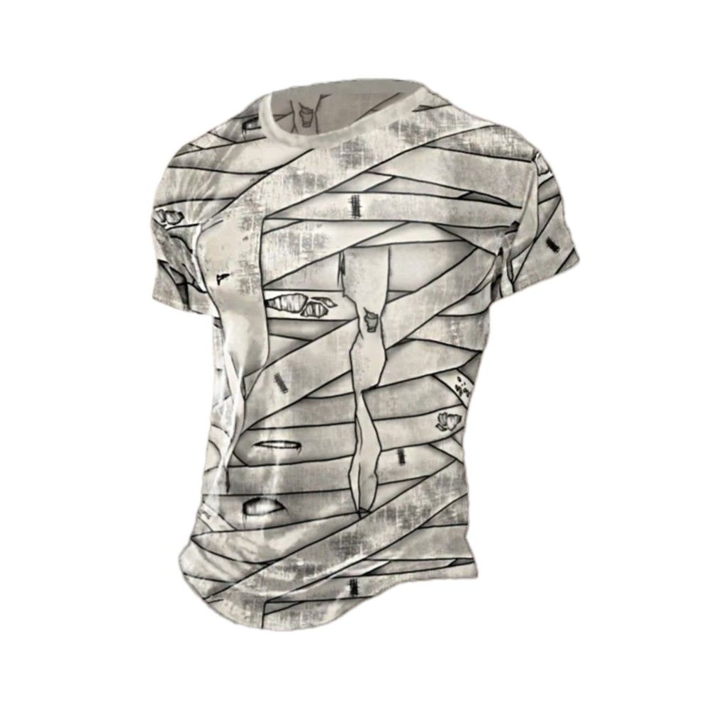 2025 Halloween Men's Halloween Mummy Print Tee 2 2025 Halloween Mens Halloween Mummy Print Tee 1 2