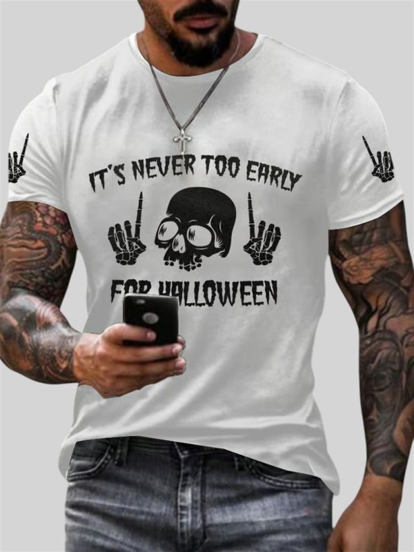 2025 Halloween Men's It's Never Too Early For Halloween Printing T-shirt