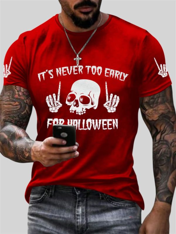 2025 Halloween Mens Its Never Too Early For Halloween Printing T shirt 3