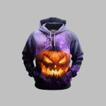 2025 Halloween Men's Party Halloween Pumpkin Print Hoodie