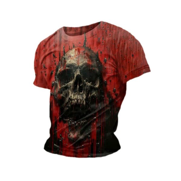 2025 Halloween Mens Retro Dark Skull Print T Shirt 1 2