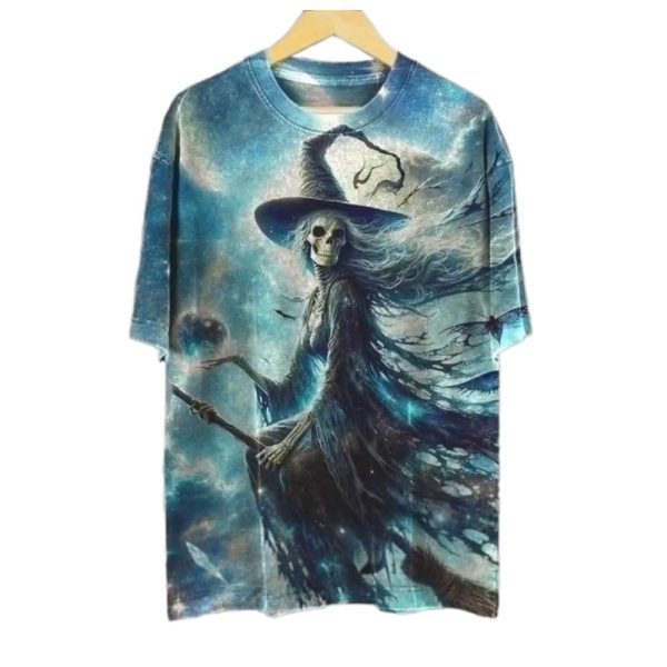 2025 Halloween Mens Witch Dark Horror Halloween Printed T Shirt 1 2
