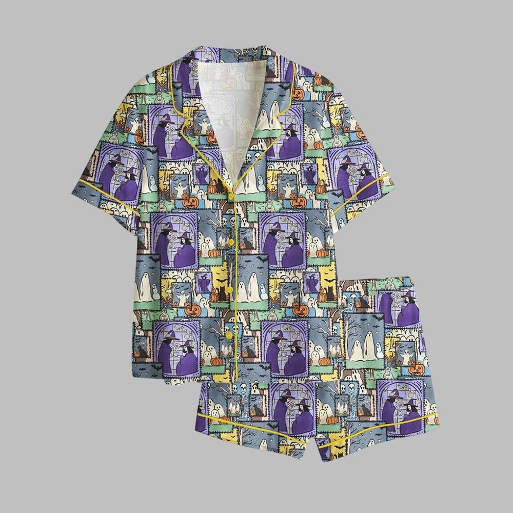 2025 Halloween Patchwork Spooky Season Halloween Ghost Pajamas Set 1 2025 Halloween Patchwork Spooky Season Halloween Ghost Pajamas Set 1