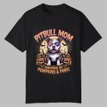 2025 Halloween Pitbull Mom Surviving On Pumpkins Panic Shirt