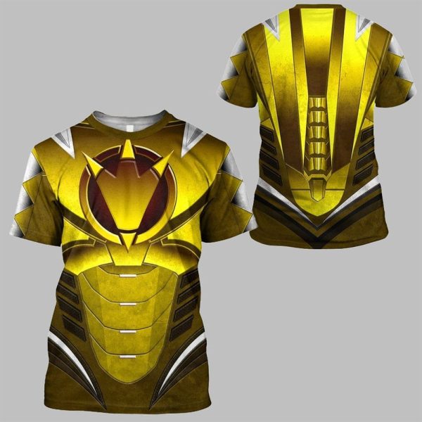 2025 Halloween Power Ranger Dino Thunder Yellow Costume Shirt 1