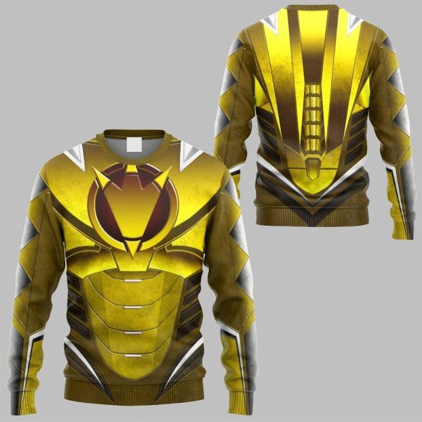 2025 Halloween Power Ranger Dino Thunder Yellow Costume Shirt 2