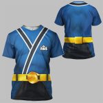 2025 Halloween Power Rangers Samurai Blue Costume Shirt
