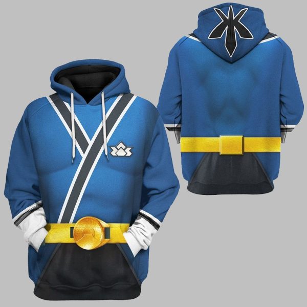 2025 Halloween Power Rangers Samurai Blue Costume Shirt 2