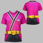 2025 Halloween Power Rangers Samurai Pink Costume Shirt