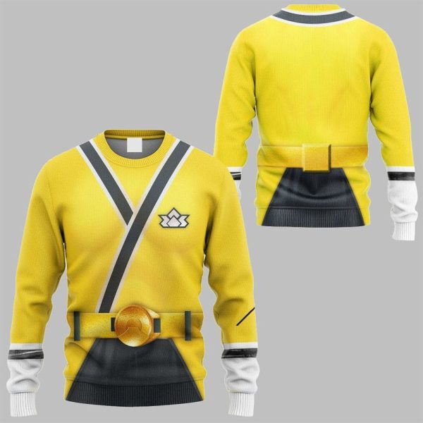 2025 Halloween Power Rangers Samurai Yellow Costume Shirt 2