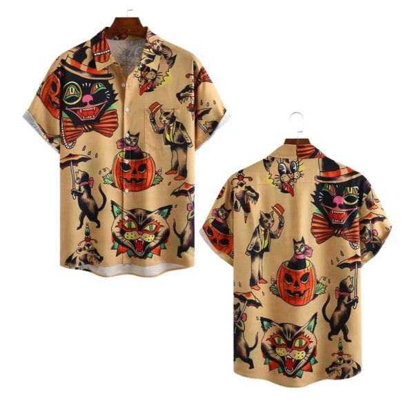 2025 Halloween Pumkin Cat Hawaiian Shirt 1 2