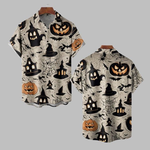 2025 Halloween Pumkin Ghost Hawaiian Shirt 1 1