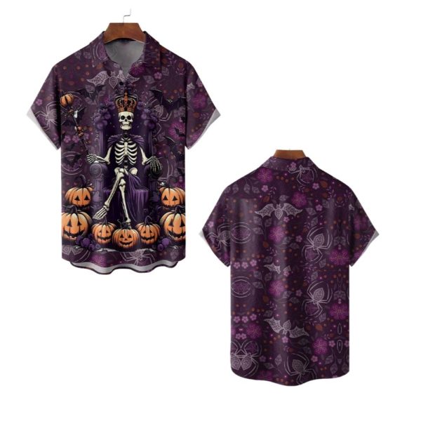2025 Halloween Pumkin Skull Hawaiian Shirt 1 2
