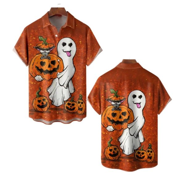2025 Halloween Pumkins Ghost Hawaiian Shirt 1 2
