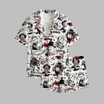 2025 Halloween Retro Halloween Horror Movie Pajamas Set