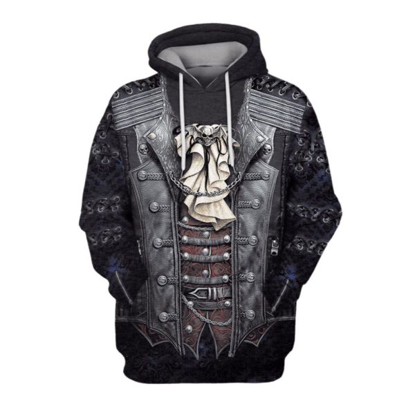 2025 Halloween Rock Metal Vampire Biker Costume Hoodie 1 2