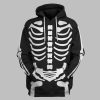 2025 Halloween Skeleton Bone Print Halloween Fancy Dress Costume Shirt 2