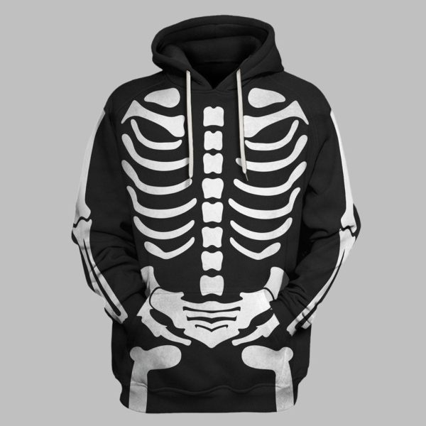 2025 Halloween Skeleton Bone Print Halloween Fancy Dress Costume Shirt 2