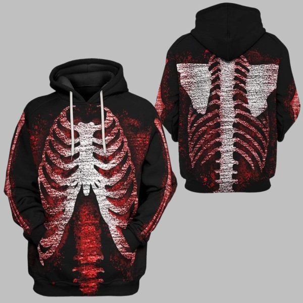2025 Halloween Skeleton Jump Suit Costume Hoodie 1