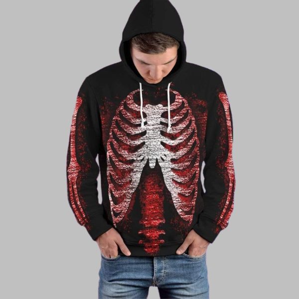 2025 Halloween Skeleton Jump Suit Costume Hoodie 2