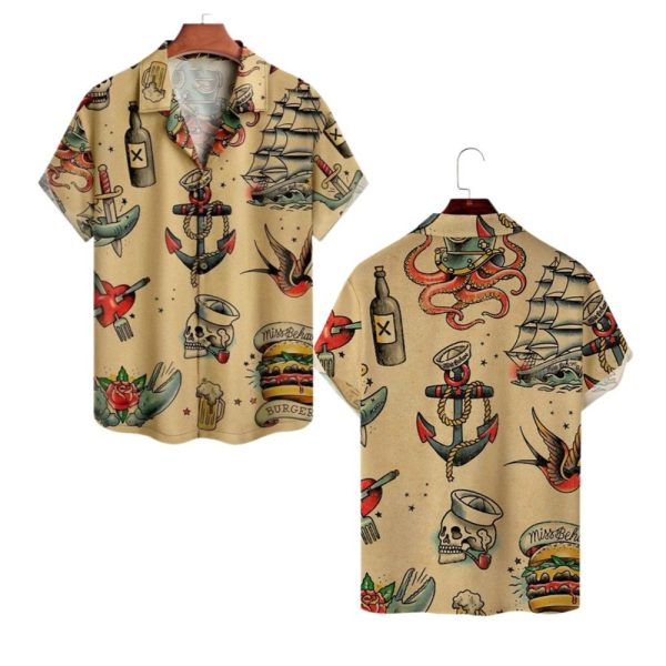 2025 Halloween Skull Anchor Hawaiian Shirt 1 2