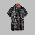 2025 Halloween Skull Flower Unisex Hawaiian Shirt