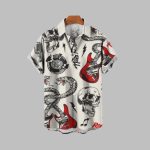2025 Halloween Skull & Guitar Hawaiian Shirt