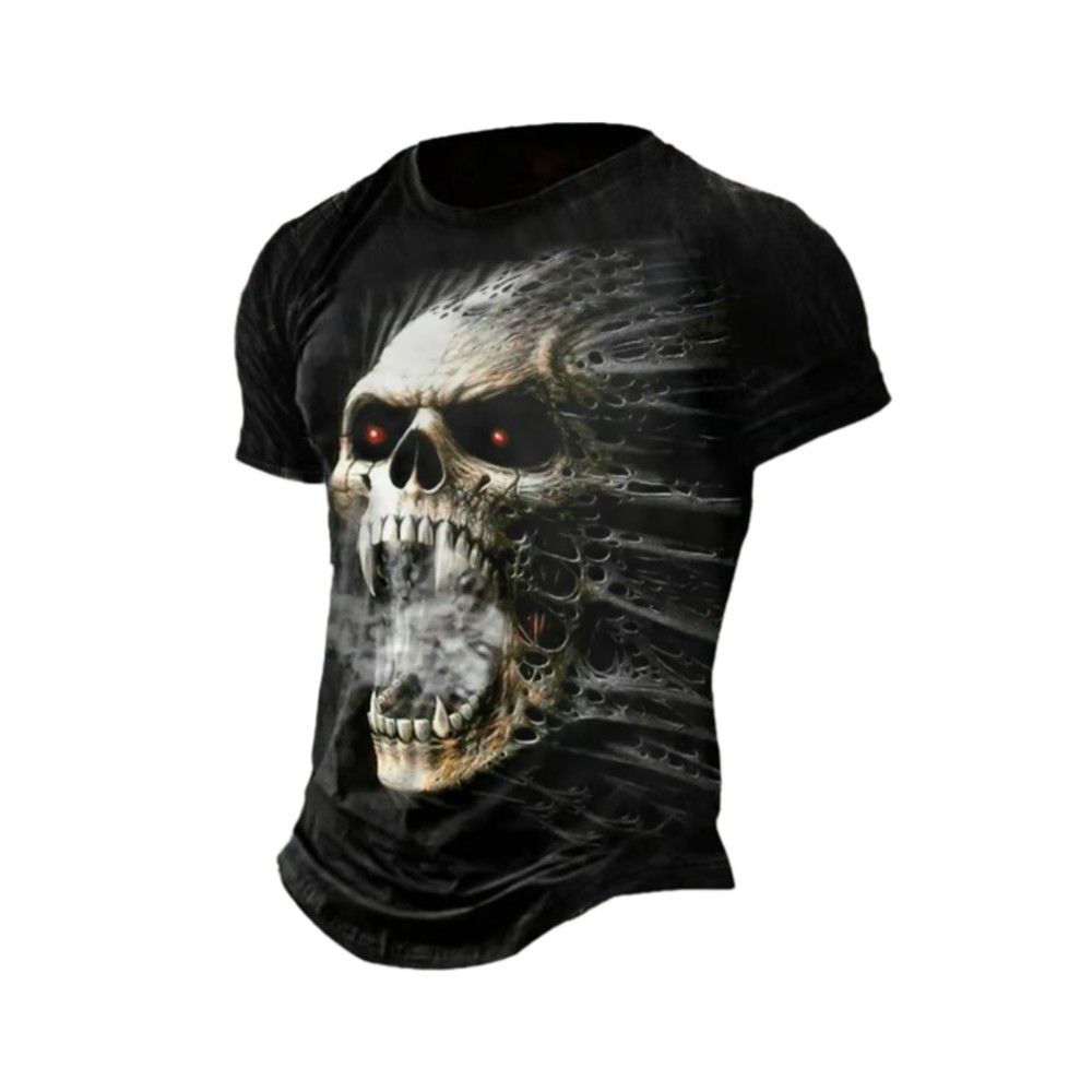 2025 Halloween Skull Print T-shirt 2 2025 Halloween Skull Print T shirt 1 2