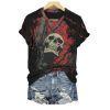 2025 Halloween Skull Totenkopf Aufdruck Shirt 1 2