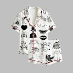 2025 Halloween Til Death Do We Party Tattoos Skeleton Wedding Tattoo Bridal Pajamas Set