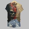 2025 Halloween Vintage Totenkopf Aufdruck Shirt 1 1