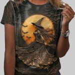 2025 Halloween Ethereal Flight Vintage Witch and Moonlight T-Shirt