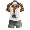 2025 Halloween Witch Printed Short Sleeved T Shirt 1 2