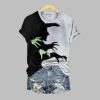 2025 Halloween Witch Shadow Print Casual Tee 3
