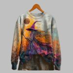 2025 Halloween Witches Print Crew Neck Sweatshirt