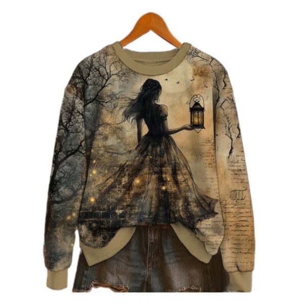 2025 Halloween Witches Print Sweatshirt 1 2