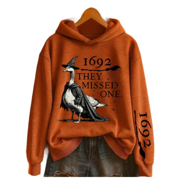 2025 Halloween Womens 1692 They Missed One Printed Long Sleeve Hoodie 1 2
