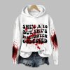 2025 Halloween Women's Bloody She's A 10 But She's Halloween Obsesses Hoodie