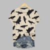 2025 Halloween Womens Crow Print T Shirt 1 1